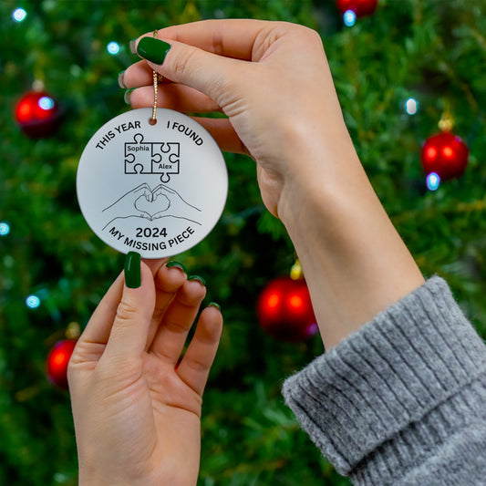 Personalized Ceramic Christmas Ornament - My Missing Piece