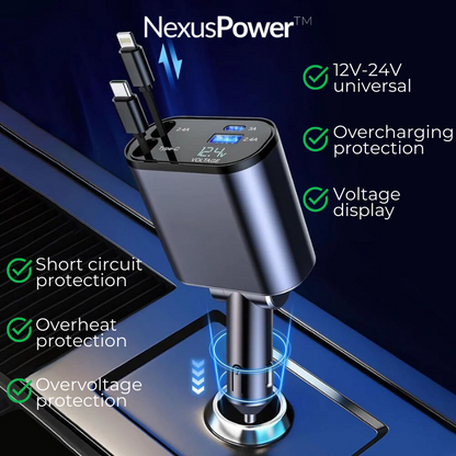 NexusPower™ - 4-in-1 Retractable Super-Fast Charger