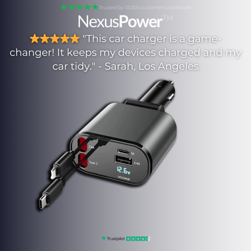 NexusPower™ - 4-in-1 Retractable Super-Fast Charger