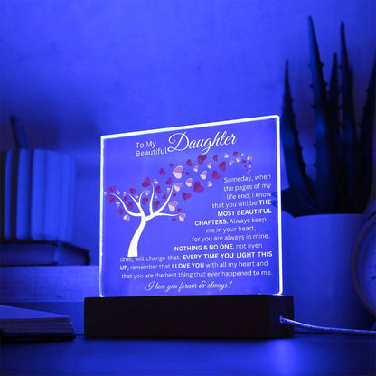 To My Beautiful Daughter - Acrylic Square Plaque