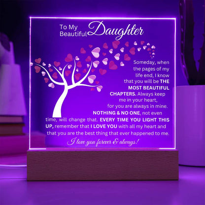 To My Beautiful Daughter - Acrylic Square Plaque