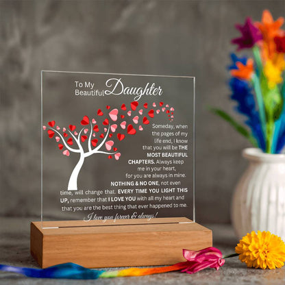 To My Beautiful Daughter - Acrylic Square Plaque