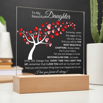 To My Beautiful Daughter - Acrylic Square Plaque