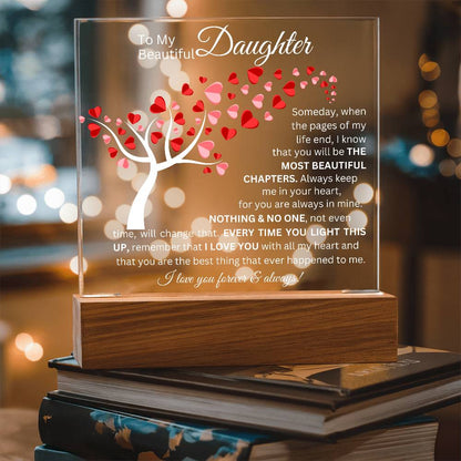 To My Beautiful Daughter - Acrylic Square Plaque